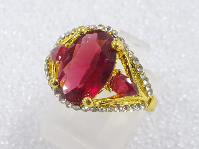 JAPANESE KIMONO / ANTIQUE COLORED STONE RING (SIZE 11)